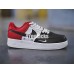 NIKE AIR FORCE 1 LOW MINI SWOOSH BLACK WHITE RED 823511-603