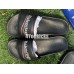 BALENCIAGA LOGO LEATHER SLIP-ON SANDALS BLACK 72ZE-C330