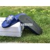 BALENCIAGA LOGO LEATHER SLIP-ON SANDALS ROYAL