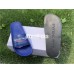 BALENCIAGA LOGO LEATHER SLIP-ON SANDALS ROYAL