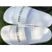 BALENCIAGA LOGO LEATHER SLIP-ON SANDALS WHITE 72ZE-C329