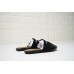 GIVENCHY PARIS FLAT BLACK LEATHER MULES WITH WHITE LOGO
