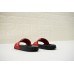 GIVENCHY PARIS FLAT BLACK RED RUBBER SANDALS WITH WHITE LOGO