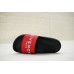 GIVENCHY PARIS FLAT BLACK RED RUBBER SANDALS WITH WHITE LOGO