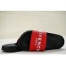 GIVENCHY PARIS FLAT BLACK RED RUBBER SANDALS WITH WHITE LOGO