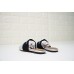 GIVENCHY PARIS FLAT SILVER METALLIC LEATHER MULES WITH WHITE LOGO