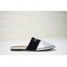 GIVENCHY PARIS FLAT SILVER METALLIC LEATHER MULES WITH WHITE LOGO
