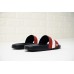 BALLY SLETER MEN'S BLACK AND GARNET RUBBER SLIDE