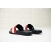 BALLY SLETER MEN'S BLACK AND GARNET RUBBER SLIDE