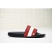 BALLY SLETER MEN'S BLACK AND GARNET RUBBER SLIDE
