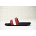 BALLY SLETER MEN'S BLACK AND GARNET RUBBER SLIDE