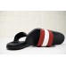 BALLY SLETER MEN'S BLACK AND GARNET RUBBER SLIDE