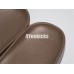BALENCIAGA LOGO LEATHER SLIP-ON SANDALS BROWN