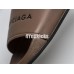 BALENCIAGA LOGO LEATHER SLIP-ON SANDALS BROWN