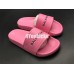 BALENCIAGA LOGO LEATHER SLIP-ON SANDALS PINK