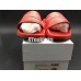 BALENCIAGA LOGO LEATHER SLIP-ON SANDALS RED