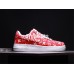SUPREME X LV X NIKE AIR FORCE 1 LOW RED WHITE DENIM