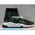 BALENCIAGA SPEED STRETCH-KNIT MID SNEAKERS GRID GREEN BLACK 477289W05G06