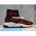 BALENCIAGA SPEED STRETCH-KNIT MID SNEAKERS GRID RED BLACK 477289W05G05