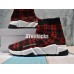BALENCIAGA SPEED STRETCH-KNIT MID SNEAKERS GRID RED BLACK 477289W05G05