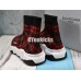 BALENCIAGA SPEED STRETCH-KNIT MID SNEAKERS GRID RED BLACK 477289W05G05