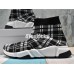BALENCIAGA SPEED STRETCH-KNIT MID SNEAKERS GRID WHITE BLACK 477289W05G04