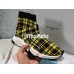 BALENCIAGA SPEED STRETCH-KNIT MID SNEAKERS GRID YELLOW BLACK 477289W05G07