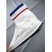 BALENCIAGA SPEED STRETCH-KNIT MID SNEAKERS WHITE BLUE RED 433214 WOXH 8681