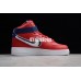 NIKE AIR FORCE 1 HI 07 LV8 CHENILLE SWOOSH GYM RED WHITE BLUE 806403-603
