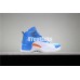 KID'S AIR JORDAN 12 BLUE WHITE ORANGE PE