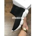 BALENCIAGA SPEED STRETCH-KNIT MID SNEAKERS BLACK WHITE