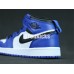 KID'S AIR JORDAN 1 MID ALT WHITE BLACK BLUE 555088-403