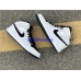 AIR JORDAN 1 MID GS WHITE SILVER BLACK 554724-121