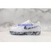 NIKE AIR FORCE 1 LOW WHITE BLUE BLACK PAINTING 315115-111