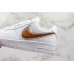 NIKE AIR FORCE 1 LOW WHITE OVERSIZE SWOOSH DARK COPPER CL6387-171