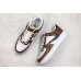 NIKE AIR FORCE 1 LOW WHITE BROWN BACKWARDS SWOOSH AQ3355-700