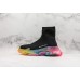 BALENCIAGA TRIPLE S AIR KNIT MID SOCK BLACK RAINBOW