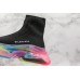 BALENCIAGA TRIPLE S AIR KNIT MID SOCK BLACK RAINBOW