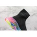 BALENCIAGA TRIPLE S AIR KNIT MID SOCK BLACK RAINBOW