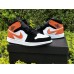 AIR JORDAN 1 MID BLACK WHITE STARFISH ORANGE 554724-058