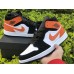AIR JORDAN 1 MID BLACK WHITE STARFISH ORANGE 554724-058