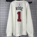 Chicago Bulls #1 Rose White plush long sleeves Sweatshirt