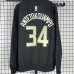 Milwaukee Bucks #34 Giannis Antetokounmpo black plush long sleeves Sweatshirt