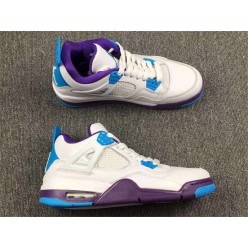 AIR JORDAN 4 RETRO HORNETS WHITE BLUE PURPLE