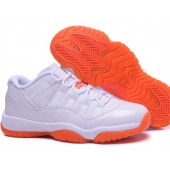 AIR JORDAN 11 RETRO (GS) WHITE ORANGE