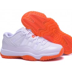 AIR JORDAN 11 RETRO (GS) WHITE ORANGE