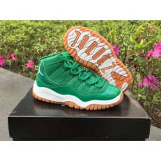 AIR JORDAN 11 RETRO KIDS GREEN WHITE