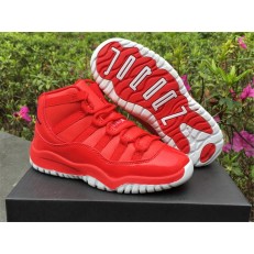 AIR JORDAN 11 RETRO KIDS RED WHITE