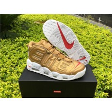 NIKE AIR MORE UPTEMPO SUPREME GOLD WHITE