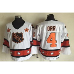1980 All Star #4 Bobby Orr White CCM Throwback Stitched NHL Jersey